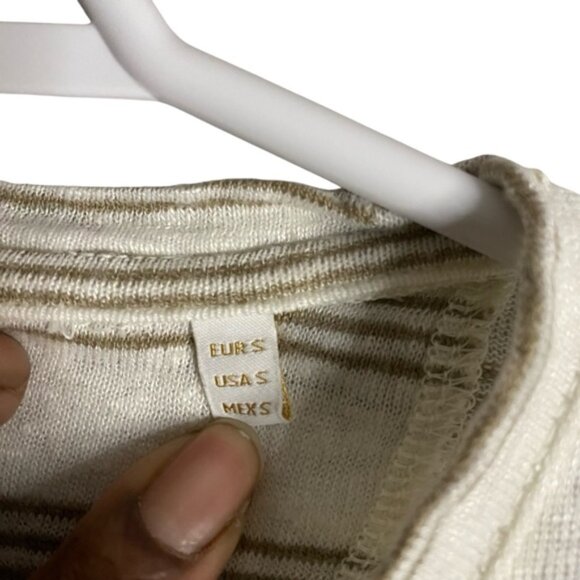 Porter and Ash Women's 100% Linen Striped Crewneck Short Sleeve T-Shirt - Picture 5 of 8